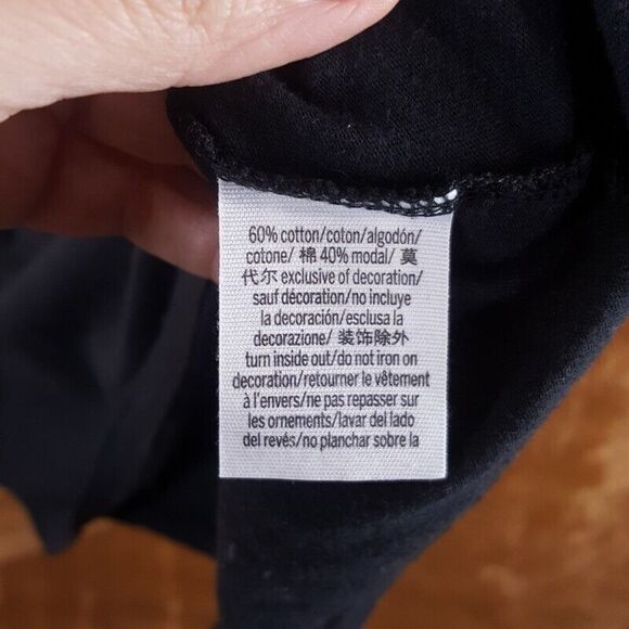 VICTORIAS SECRET PINK Womens Top Large Black Pullover Oversized Pizza College - Picture 3 of 7